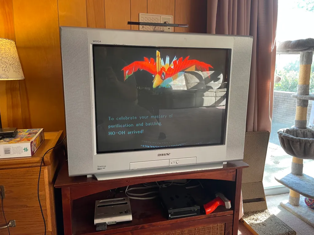 A photo of Ho-Oh arriving in Pokémon Colosseum