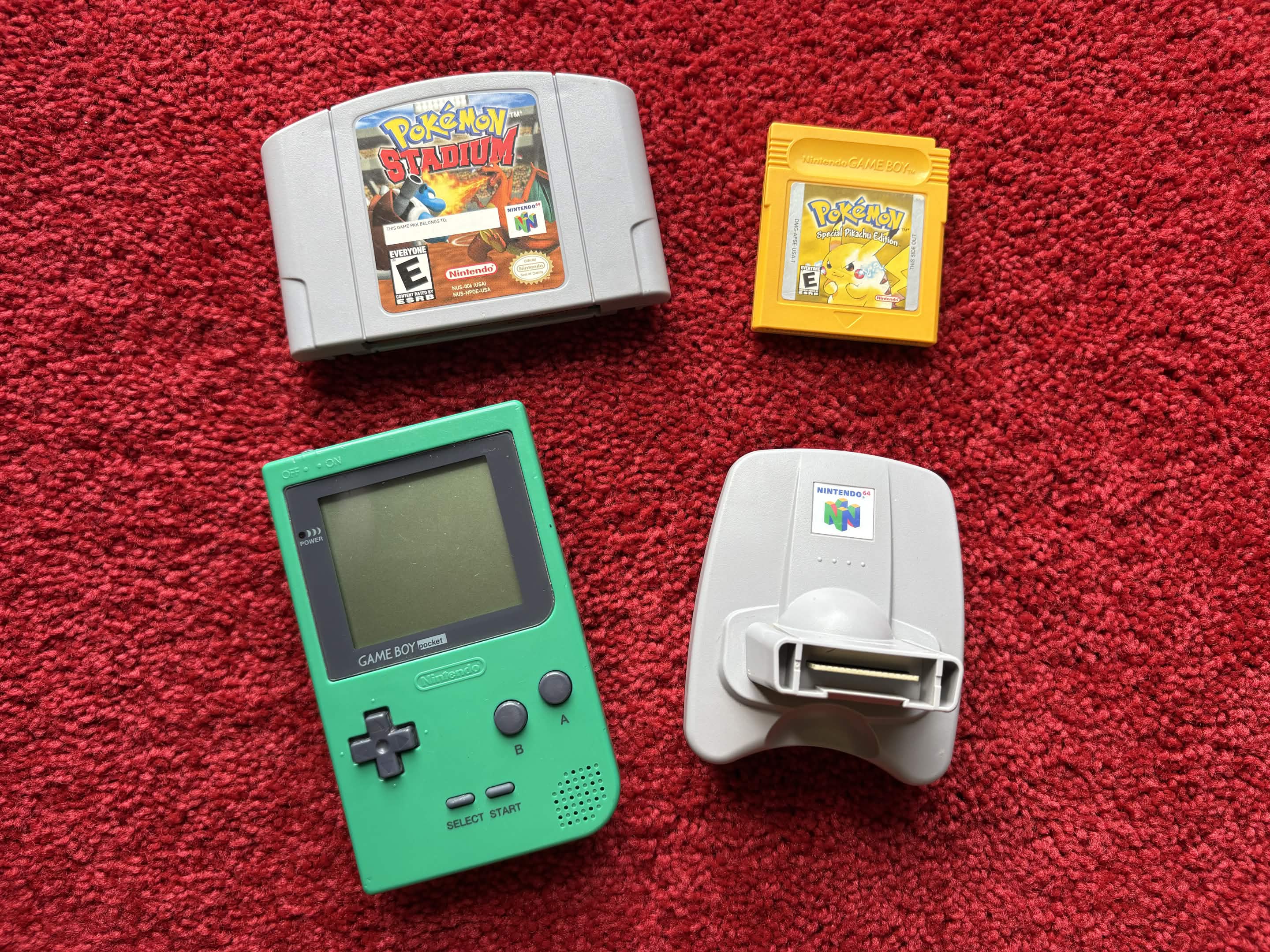 A photo of generation one games and devices